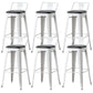 Nordic Armless Backrest Counter Stool Iron Cafe Bar Stool with Seat and Pedal