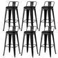 Nordic Armless Backrest Counter Stool Iron Cafe Bar Stool with Seat and Pedal