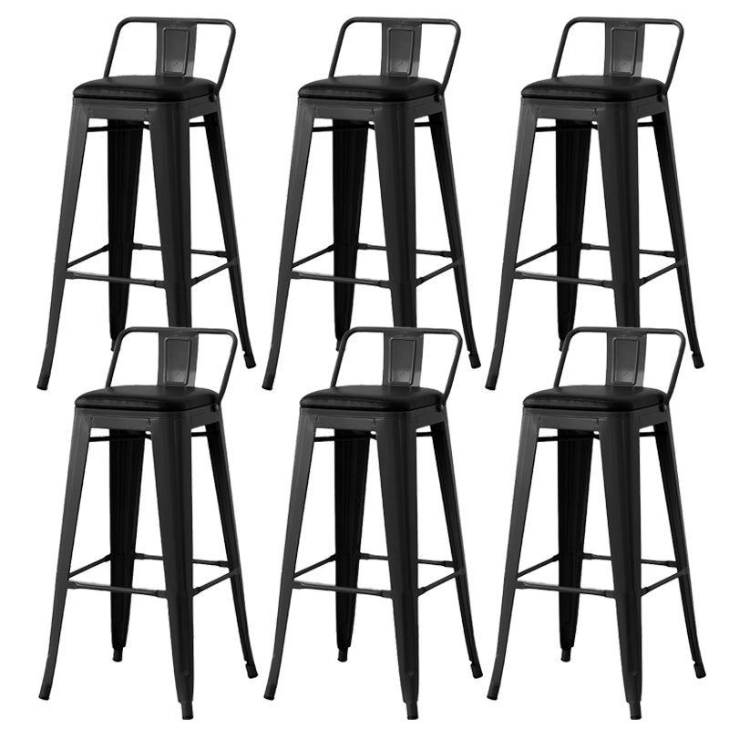 Nordic Armless Backrest Counter Stool Iron Cafe Bar Stool with Seat and Pedal