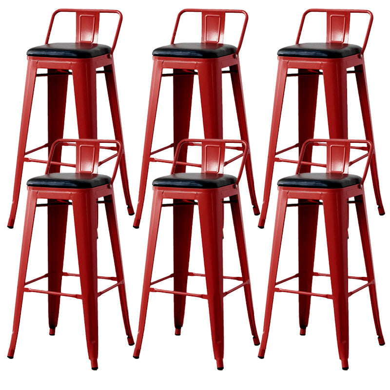 Nordic Armless Backrest Counter Stool Iron Cafe Bar Stool with Seat and Pedal