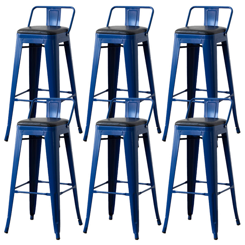 Nordic Armless Backrest Counter Stool Iron Cafe Bar Stool with Seat and Pedal