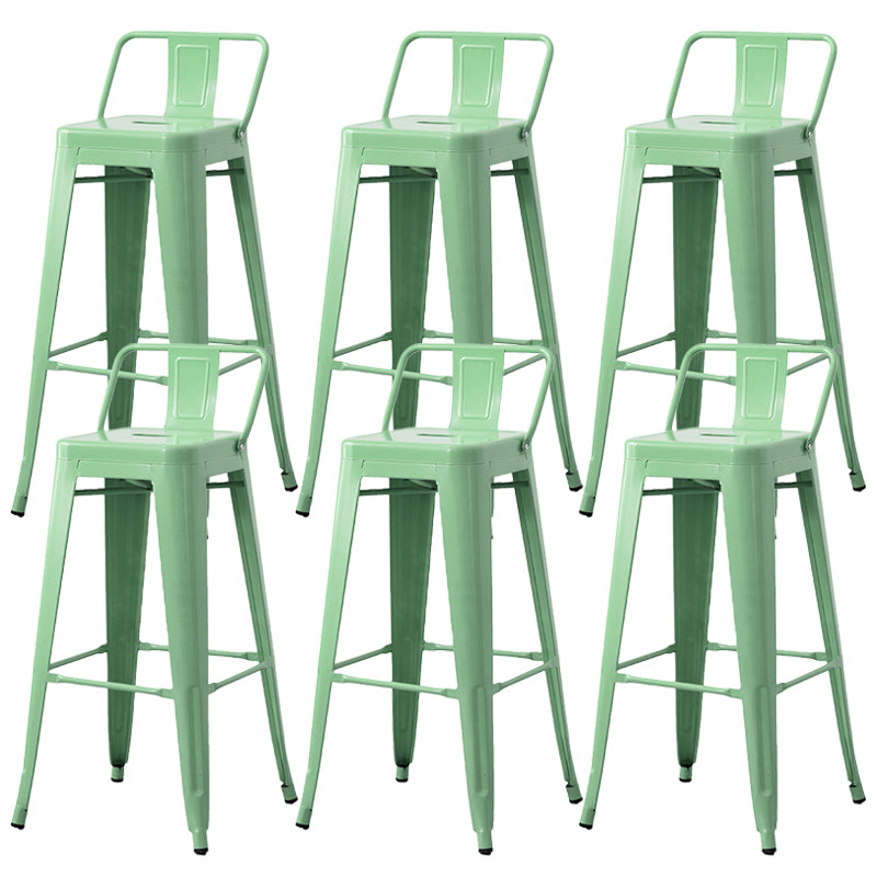 Nordic Armless Backrest Counter Stool Iron Cafe Bar Stool with Seat and Pedal