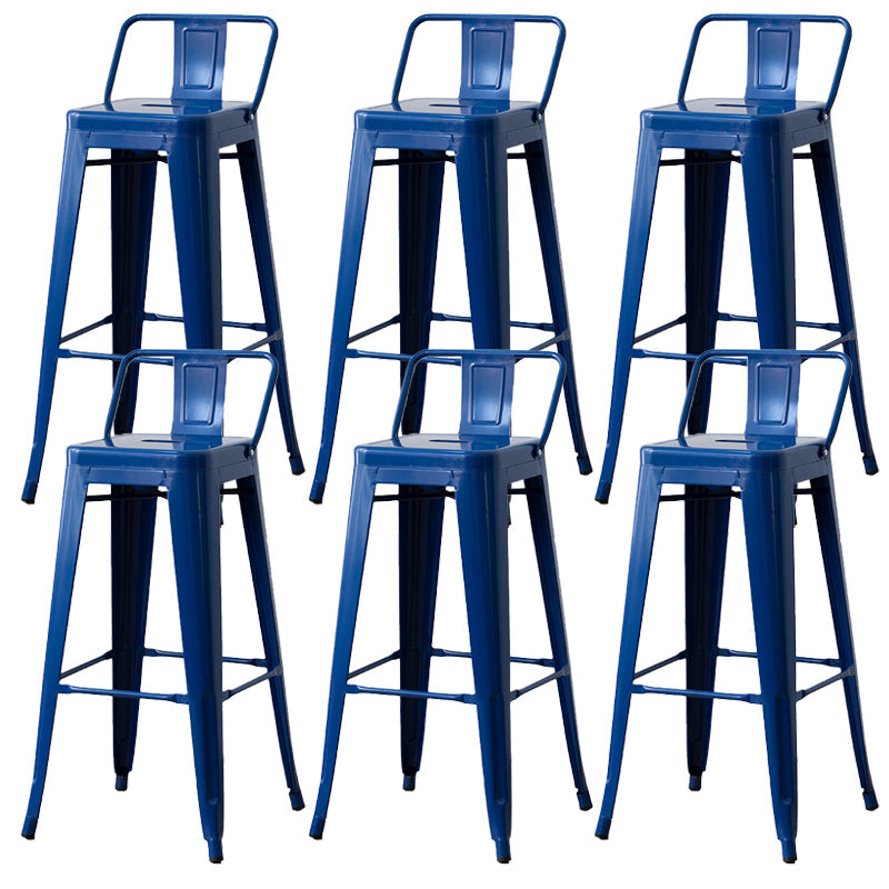 Nordic Armless Backrest Counter Stool Iron Cafe Bar Stool with Seat and Pedal