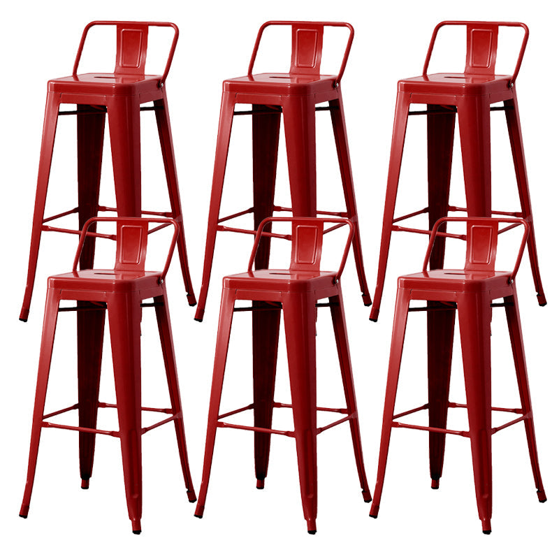 Nordic Armless Backrest Counter Stool Iron Cafe Bar Stool with Seat and Pedal