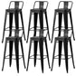 Nordic Armless Backrest Counter Stool Iron Cafe Bar Stool with Seat and Pedal
