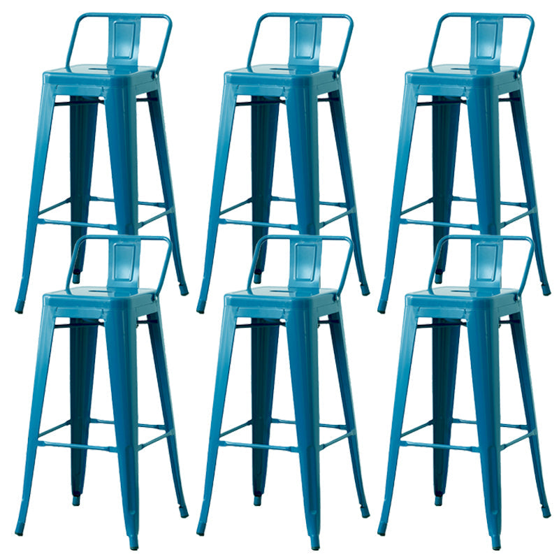 Nordic Armless Backrest Counter Stool Iron Cafe Bar Stool with Seat and Pedal