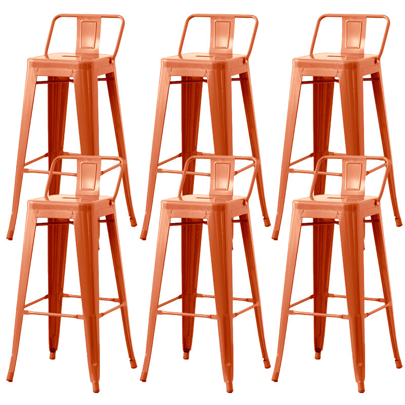 Nordic Armless Backrest Counter Stool Iron Cafe Bar Stool with Seat and Pedal