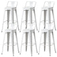 Nordic Armless Backrest Counter Stool Iron Cafe Bar Stool with Seat and Pedal
