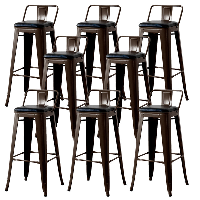 Nordic Armless Backrest Counter Stool Iron Cafe Bar Stool with Seat and Pedal