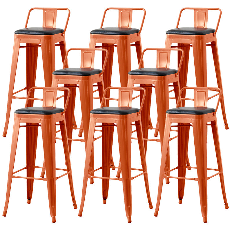 Nordic Armless Backrest Counter Stool Iron Cafe Bar Stool with Seat and Pedal