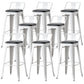Nordic Armless Backrest Counter Stool Iron Cafe Bar Stool with Seat and Pedal