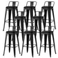 Nordic Armless Backrest Counter Stool Iron Cafe Bar Stool with Seat and Pedal