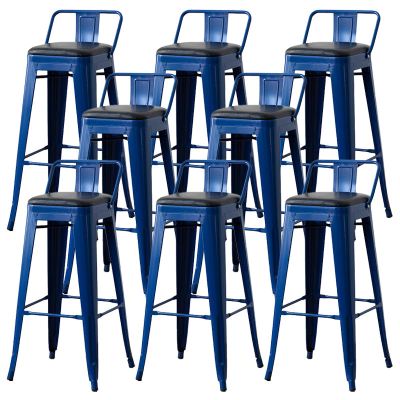 Nordic Armless Backrest Counter Stool Iron Cafe Bar Stool with Seat and Pedal