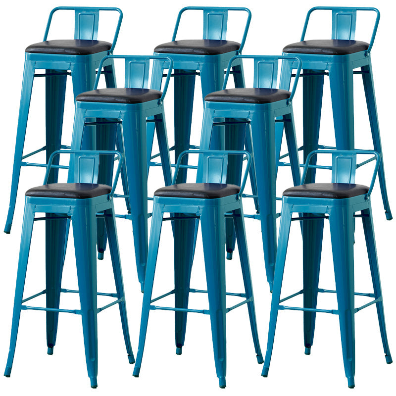 Nordic Armless Backrest Counter Stool Iron Cafe Bar Stool with Seat and Pedal