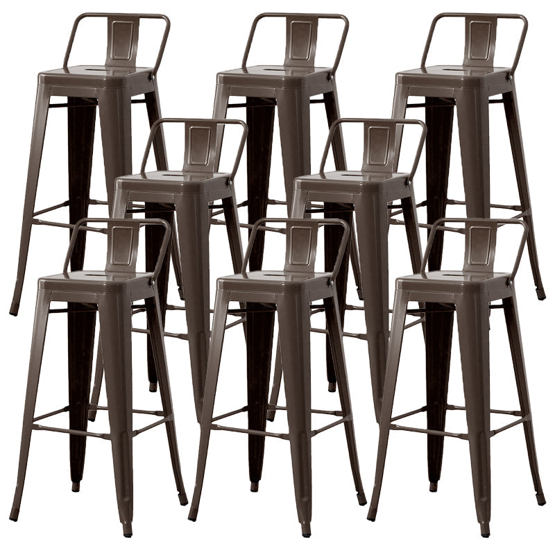 Nordic Armless Backrest Counter Stool Iron Cafe Bar Stool with Seat and Pedal