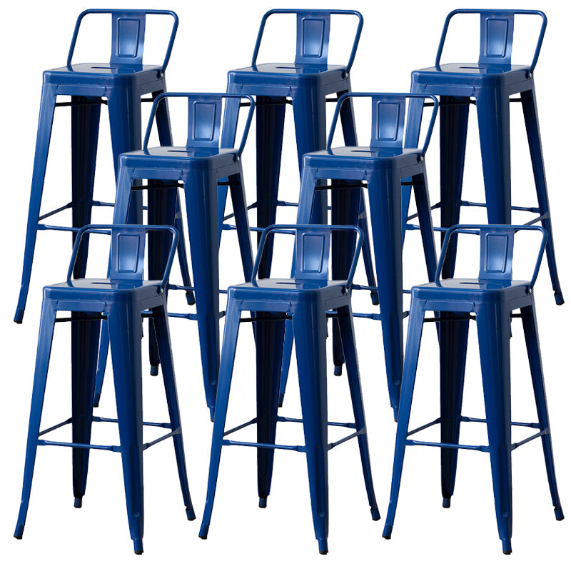 Nordic Armless Backrest Counter Stool Iron Cafe Bar Stool with Seat and Pedal