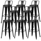 Nordic Armless Backrest Counter Stool Iron Cafe Bar Stool with Seat and Pedal