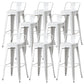 Nordic Armless Backrest Counter Stool Iron Cafe Bar Stool with Seat and Pedal