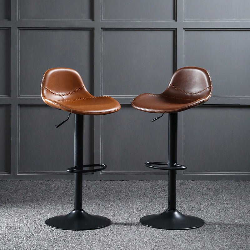 Modern Adjustable Height Barstool Faux Leather Swivel Bar Stools Clearhalo 'Bar Furniture' 'Bar Stools' 'bar_stools' 'furn' 'furn_bar_stools' 'Furniture' 'Kitchen & Dining Furniture' 6095124