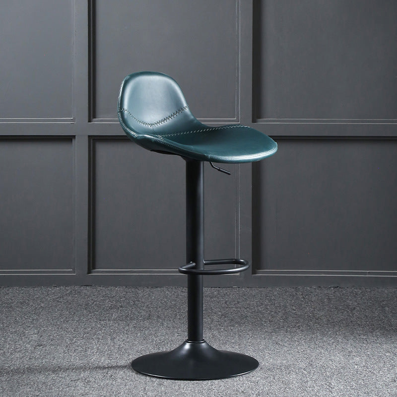 Modern Adjustable Height Barstool Faux Leather Swivel Bar Stools Blue 1 Piece Clearhalo 'Bar Furniture' 'Bar Stools' 'bar_stools' 'furn' 'furn_bar_stools' 'Furniture' 'Kitchen & Dining Furniture' 6095131