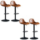 Modern Adjustable Height Barstool Faux Leather Swivel Bar Stools Brown 4 Piece Set Clearhalo 'Bar Furniture' 'Bar Stools' 'bar_stools' 'furn' 'furn_bar_stools' 'Furniture' 'Kitchen & Dining Furniture' 6095140