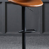 Modern Adjustable Height Barstool Faux Leather Swivel Bar Stools Clearhalo 'Bar Furniture' 'Bar Stools' 'bar_stools' 'furn' 'furn_bar_stools' 'Furniture' 'Kitchen & Dining Furniture' 6095141