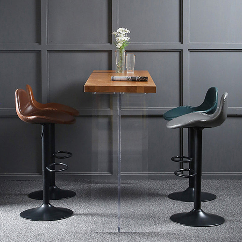 Modern Adjustable Height Barstool Faux Leather Swivel Bar Stools Clearhalo 'Bar Furniture' 'Bar Stools' 'bar_stools' 'furn' 'furn_bar_stools' 'Furniture' 'Kitchen & Dining Furniture' 6095142