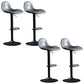 Modern Adjustable Height Barstool Faux Leather Swivel Bar Stools Grey 4 Piece Set Clearhalo 'Bar Furniture' 'Bar Stools' 'bar_stools' 'furn' 'furn_bar_stools' 'Furniture' 'Kitchen & Dining Furniture' 6095143