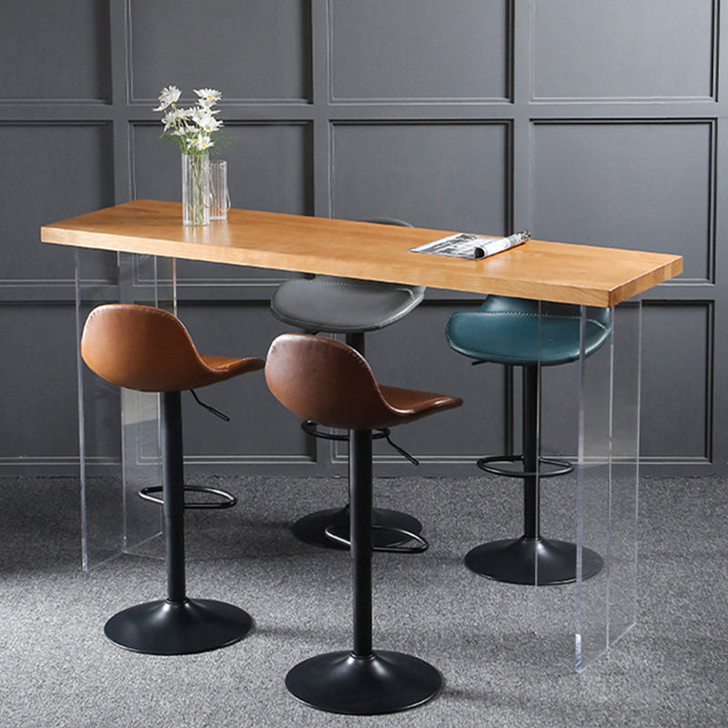 Modern Adjustable Height Barstool Faux Leather Swivel Bar Stools Clearhalo 'Bar Furniture' 'Bar Stools' 'bar_stools' 'furn' 'furn_bar_stools' 'Furniture' 'Kitchen & Dining Furniture' 6095144