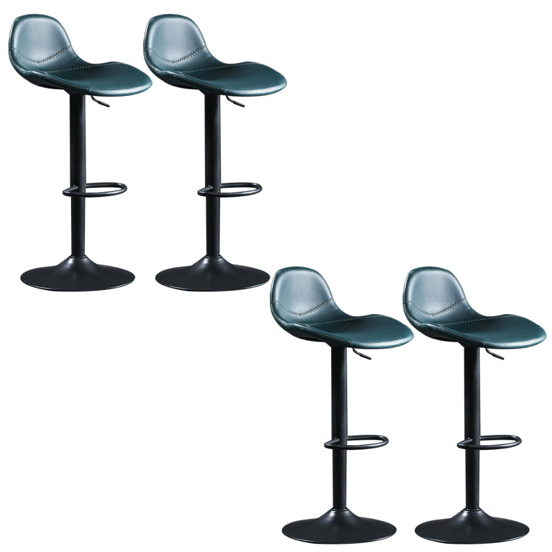 Modern Adjustable Height Barstool Faux Leather Swivel Bar Stools Blue 4 Piece Set Clearhalo 'Bar Furniture' 'Bar Stools' 'bar_stools' 'furn' 'furn_bar_stools' 'Furniture' 'Kitchen & Dining Furniture' 6095147
