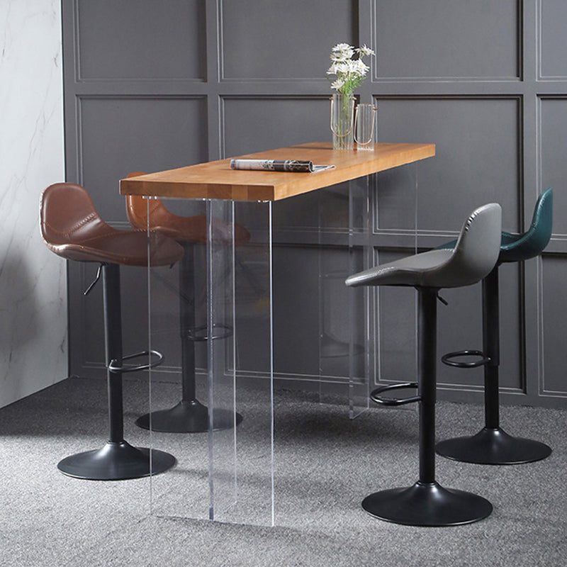Modern Adjustable Height Barstool Faux Leather Swivel Bar Stools Clearhalo 'Bar Furniture' 'Bar Stools' 'bar_stools' 'furn' 'furn_bar_stools' 'Furniture' 'Kitchen & Dining Furniture' 6095148