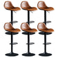 Modern Adjustable Height Barstool Faux Leather Swivel Bar Stools Brown 6 Piece Set Clearhalo 'Bar Furniture' 'Bar Stools' 'bar_stools' 'furn' 'furn_bar_stools' 'Furniture' 'Kitchen & Dining Furniture' 6095149