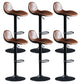 Modern Adjustable Height Barstool Faux Leather Swivel Bar Stools Dark Brown 6 Piece Set Clearhalo 'Bar Furniture' 'Bar Stools' 'bar_stools' 'furn' 'furn_bar_stools' 'Furniture' 'Kitchen & Dining Furniture' 6095151