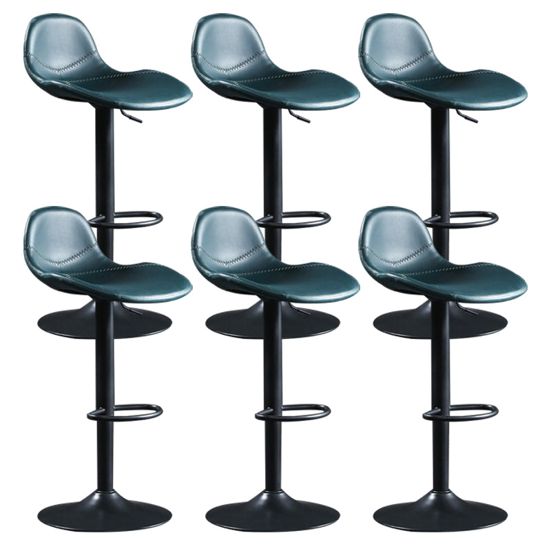 Modern Adjustable Height Barstool Faux Leather Swivel Bar Stools Blue 6 Piece Set Clearhalo 'Bar Furniture' 'Bar Stools' 'bar_stools' 'furn' 'furn_bar_stools' 'Furniture' 'Kitchen & Dining Furniture' 6095152