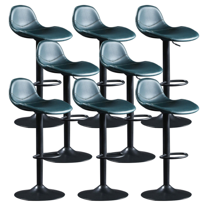 Modern Adjustable Height Barstool Faux Leather Swivel Bar Stools Blue 8 Piece Set Clearhalo 'Bar Furniture' 'Bar Stools' 'bar_stools' 'furn' 'furn_bar_stools' 'Furniture' 'Kitchen & Dining Furniture' 6095156