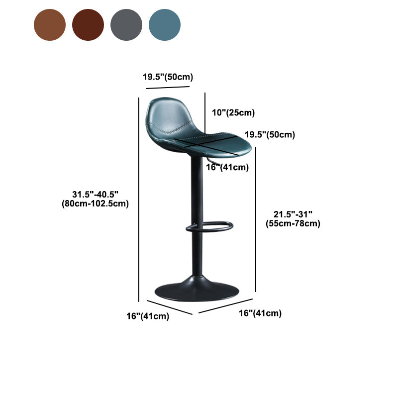 Modern Adjustable Height Barstool Faux Leather Swivel Bar Stools Clearhalo 'Bar Furniture' 'Bar Stools' 'bar_stools' 'furn' 'furn_bar_stools' 'Furniture' 'Kitchen & Dining Furniture' 6095157