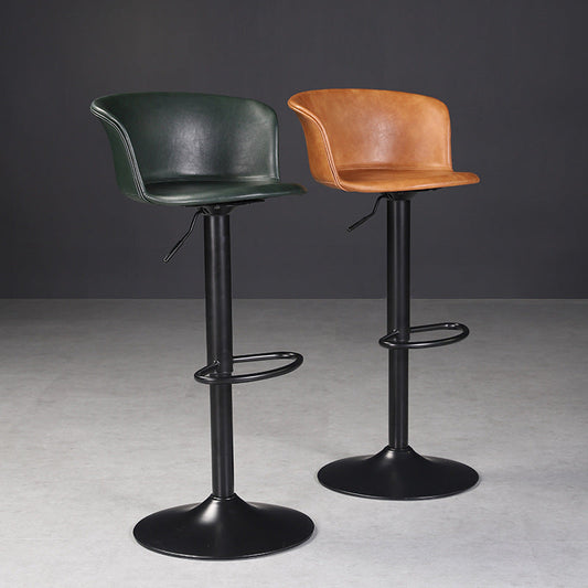 Altezza regolabile contemporanea sgabello da bar in fico in pelle sgabello girevole