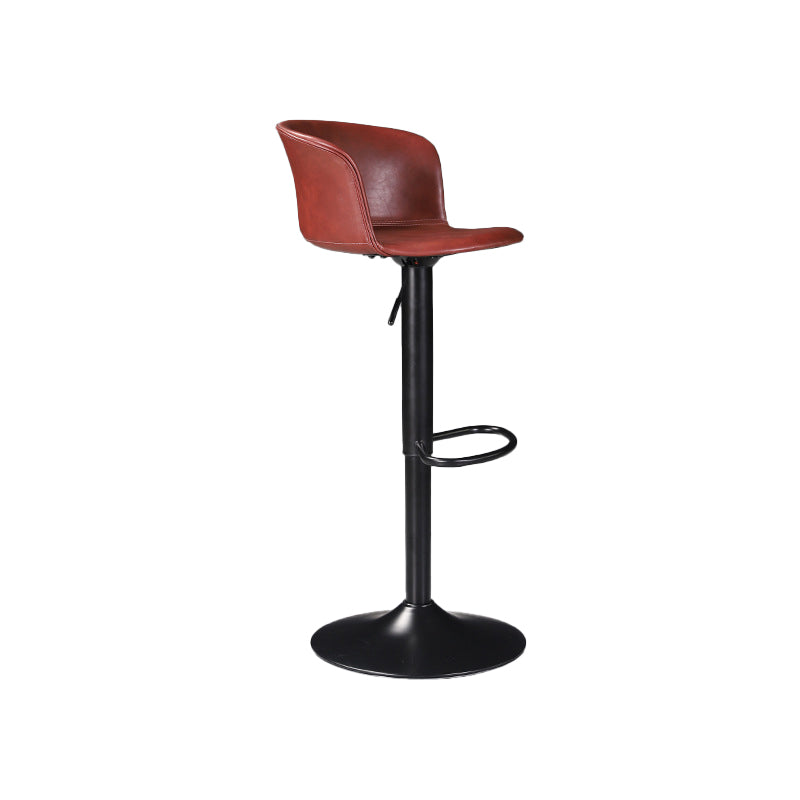 Contemporary Adjustable Height Barstool Faux Leather Swivel Barstool Clearhalo 'Bar Furniture' 'Bar Stools' 'bar_stools' 'furn' 'furn_bar_stools' 'Furniture' 'Kitchen & Dining Furniture' 6095216