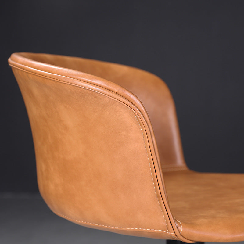 Contemporary Adjustable Height Barstool Faux Leather Swivel Barstool Clearhalo 'Bar Furniture' 'Bar Stools' 'bar_stools' 'furn' 'furn_bar_stools' 'Furniture' 'Kitchen & Dining Furniture' 6095220