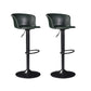 Contemporary Adjustable Height Barstool Faux Leather Swivel Barstool Blackish Green 2 Piece Set Clearhalo 'Bar Furniture' 'Bar Stools' 'bar_stools' 'furn' 'furn_bar_stools' 'Furniture' 'Kitchen & Dining Furniture' 6095224