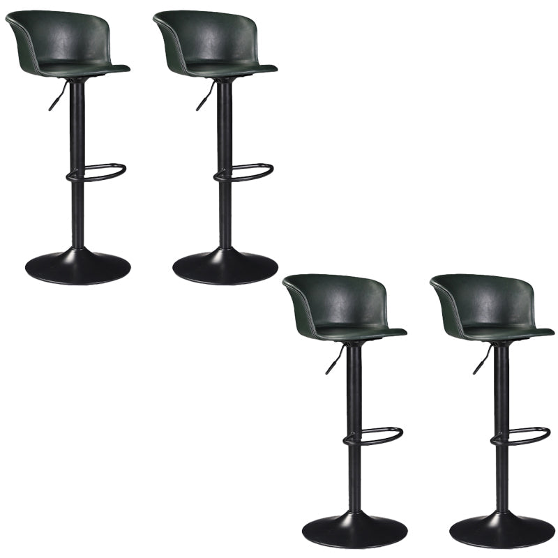 Contemporary Adjustable Height Barstool Faux Leather Swivel Barstool Blackish Green 4 Piece Set Clearhalo 'Bar Furniture' 'Bar Stools' 'bar_stools' 'furn' 'furn_bar_stools' 'Furniture' 'Kitchen & Dining Furniture' 6095230