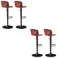 Contemporary Adjustable Height Barstool Faux Leather Swivel Barstool Burgundy 4 Piece Set Clearhalo 'Bar Furniture' 'Bar Stools' 'bar_stools' 'furn' 'furn_bar_stools' 'Furniture' 'Kitchen & Dining Furniture' 6095231