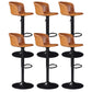 Contemporary Adjustable Height Barstool Faux Leather Swivel Barstool Brown 6 Piece Set Clearhalo 'Bar Furniture' 'Bar Stools' 'bar_stools' 'furn' 'furn_bar_stools' 'Furniture' 'Kitchen & Dining Furniture' 6095233