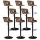 Contemporary Adjustable Height Barstool Faux Leather Swivel Barstool Brown 8 Piece Set Clearhalo 'Bar Furniture' 'Bar Stools' 'bar_stools' 'furn' 'furn_bar_stools' 'Furniture' 'Kitchen & Dining Furniture' 6095239