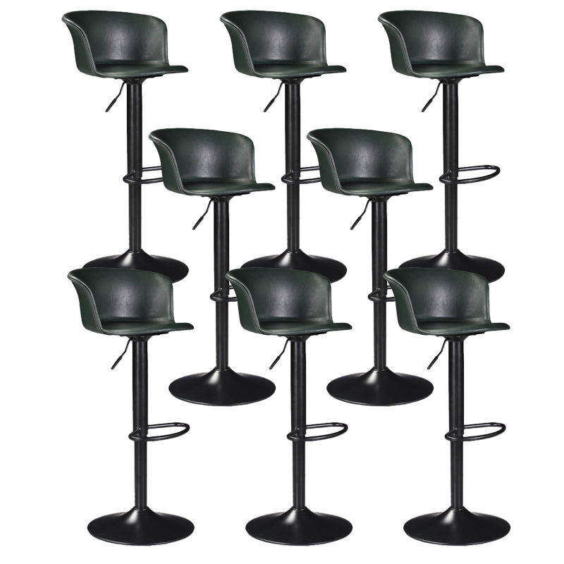 Contemporary Adjustable Height Barstool Faux Leather Swivel Barstool Blackish Green 8 Piece Set Clearhalo 'Bar Furniture' 'Bar Stools' 'bar_stools' 'furn' 'furn_bar_stools' 'Furniture' 'Kitchen & Dining Furniture' 6095240