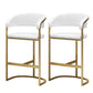 Glam Restaurant Leather Stool Matte Finish Metal Footrest Barstool