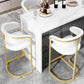 Glam Restaurant Leather Stool Matte Finish Metal Footrest Barstool