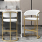 Glam Restaurant Leather Stool Matte Finish Metal Footrest Barstool