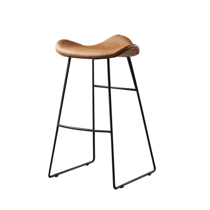 Contemporary Armless Backless Counter Stool Iron Bar Stool with Footrest Clearhalo 'Bar Furniture' 'Bar Stools' 'bar_stools' 'furn' 'furn_bar_stools' 'Furniture' 'Kitchen & Dining Furniture' 6095291