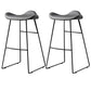 Contemporary Armless Backless Counter Stool Iron Bar Stool with Footrest Grey 2 Piece Set Clearhalo 'Bar Furniture' 'Bar Stools' 'bar_stools' 'furn' 'furn_bar_stools' 'Furniture' 'Kitchen & Dining Furniture' 6095293